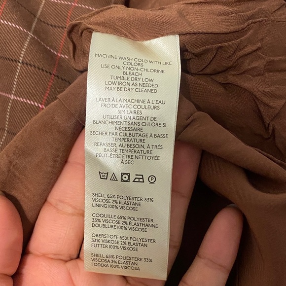 Free People Brown Checkered Skirt with Buttons NWOT - Picture 8 of 12